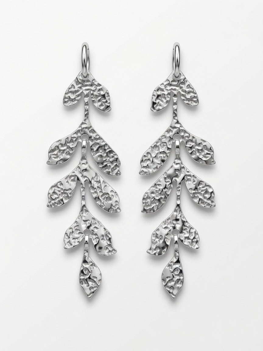 Pendientes HOJAS PLATEADAS