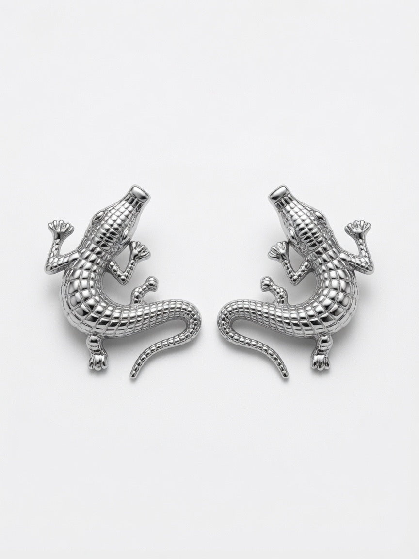 Pendientes CAIMÁN PLATEADO