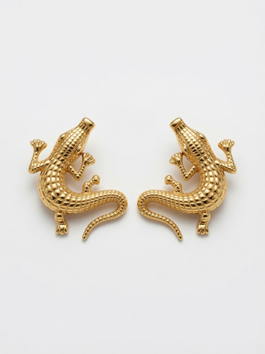 Pendientes CAIMÁN DORADO