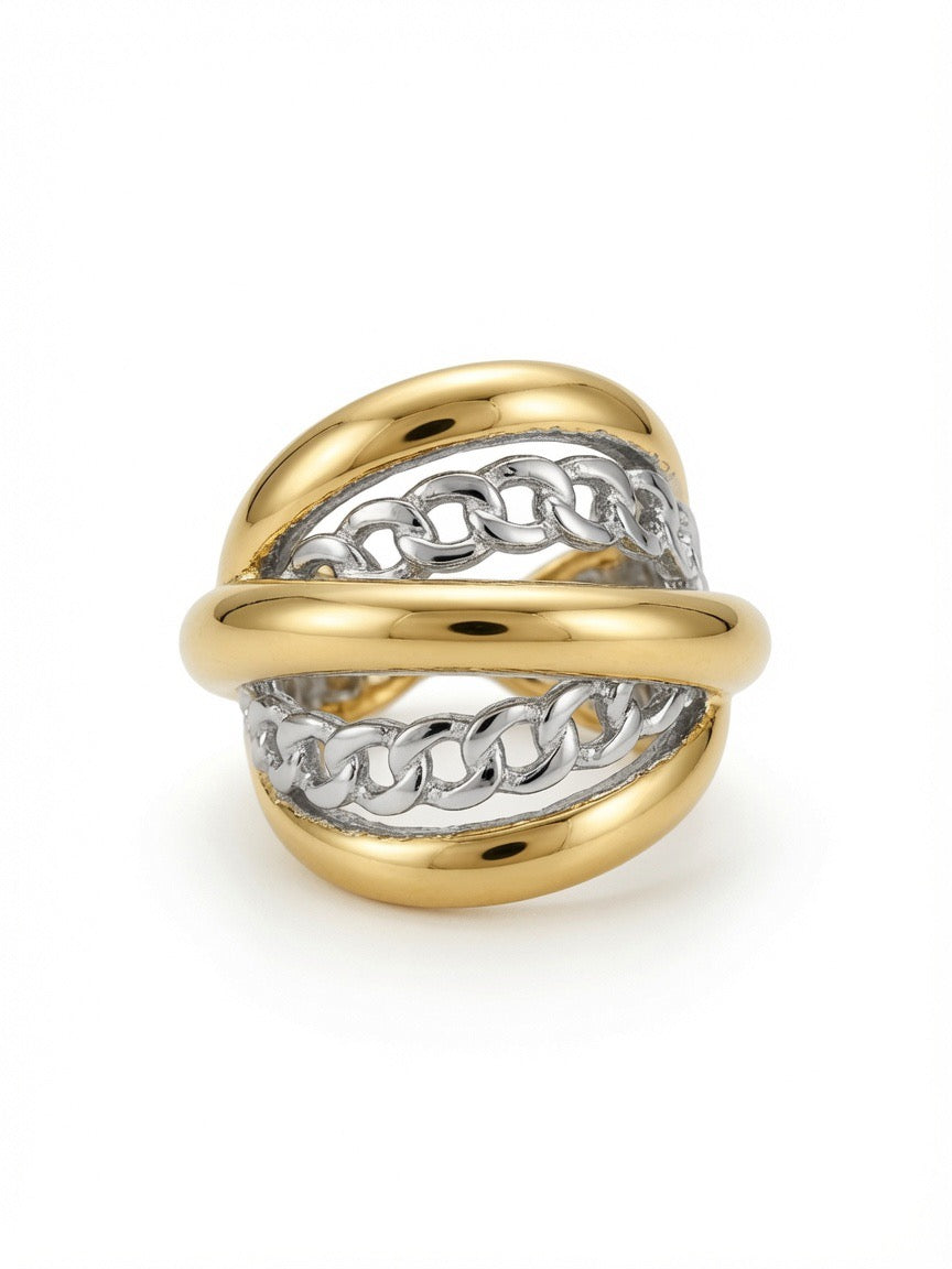 Anillo CADENA BICOLOR