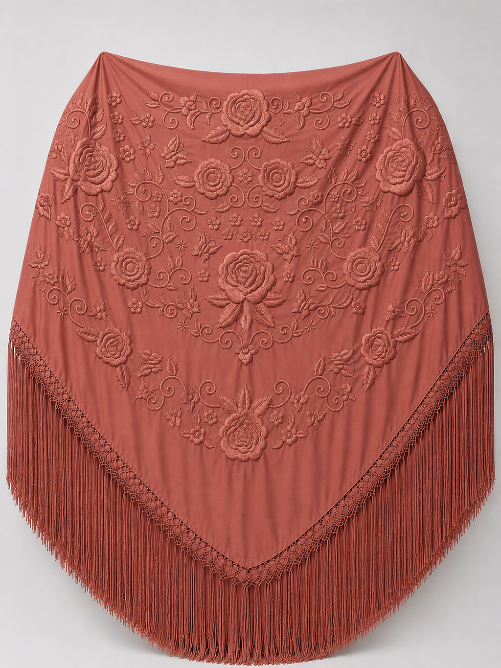 MANTÓN BORDADO UNICOLOR