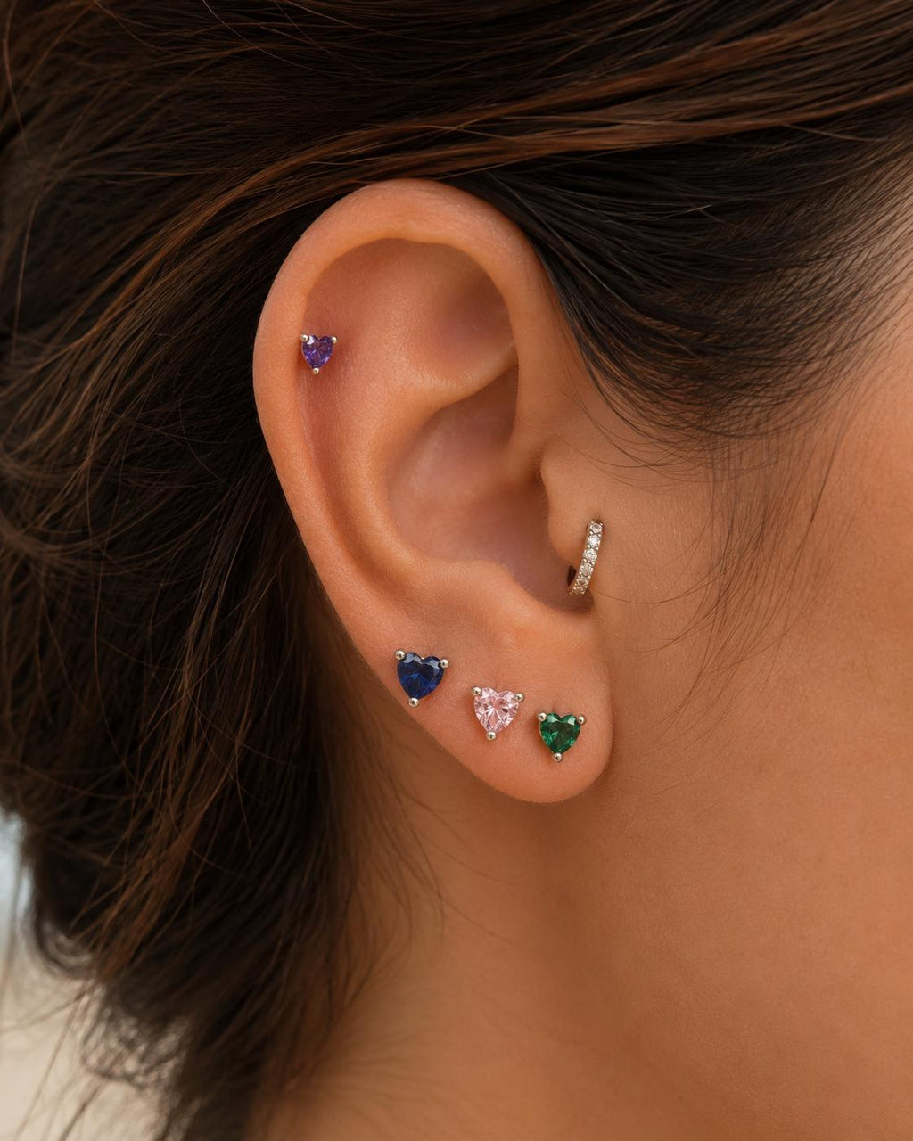 Piercing HEART MORADO