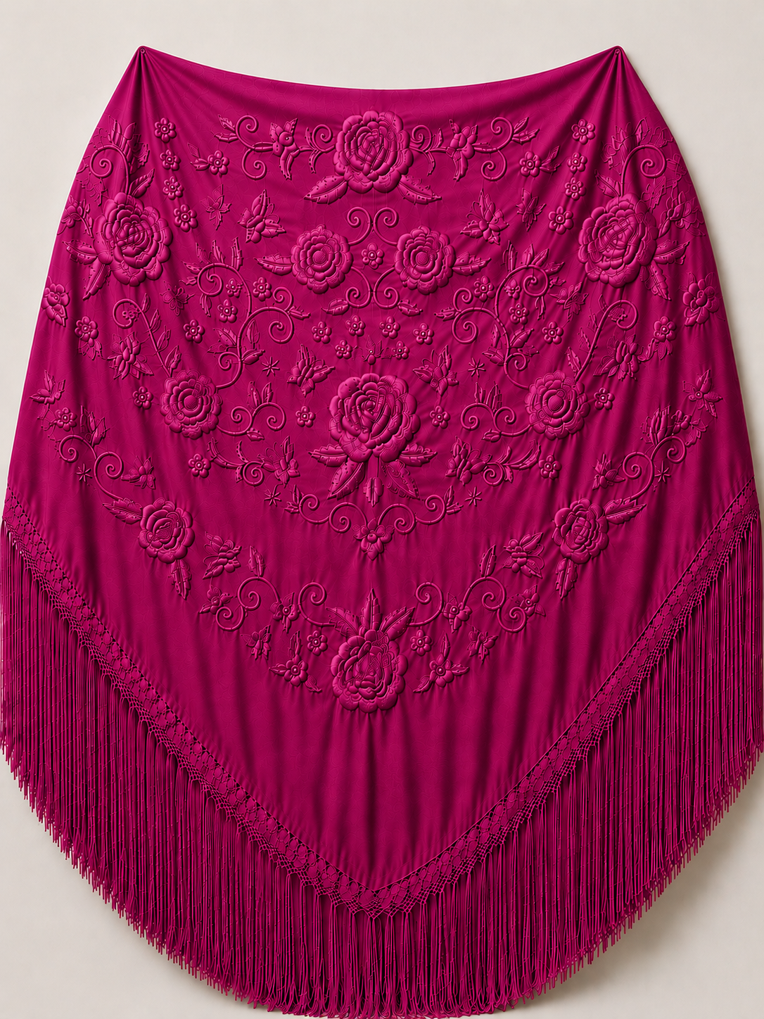 MANTÓN BORDADO UNICOLOR