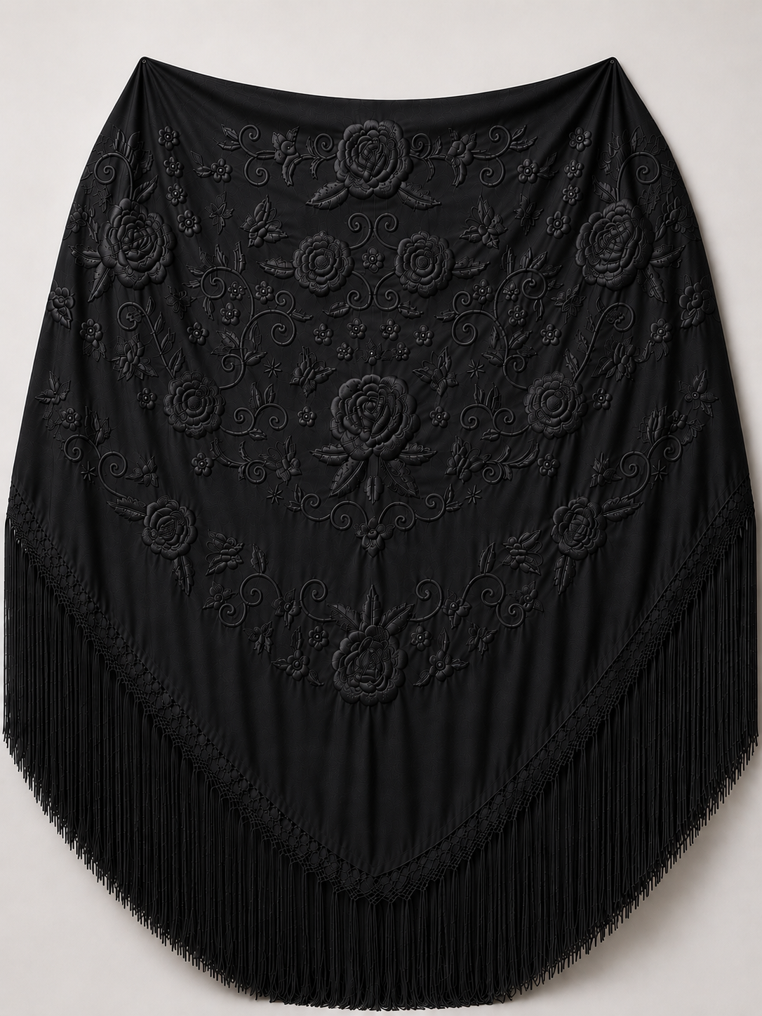 MANTÓN BORDADO UNICOLOR